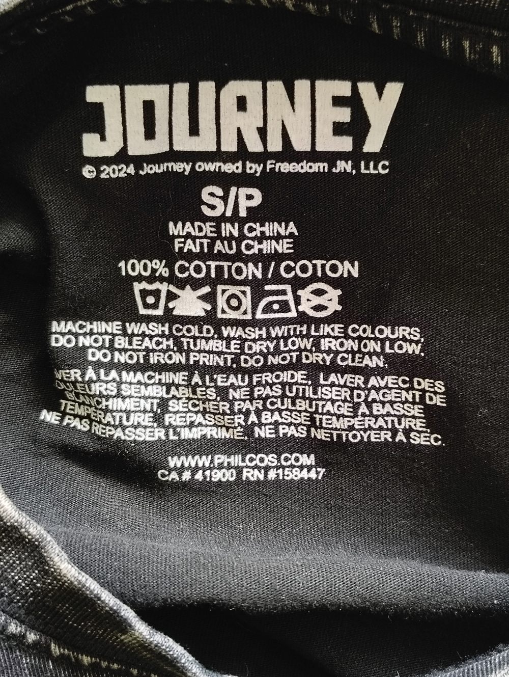 Journey Black Acid-Wash Graphic Tee with Studded Heart Size S – Like New - Picture 8 of 8